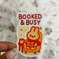 booked & busy fall bunny sticker