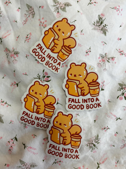 fall into a good book sticker