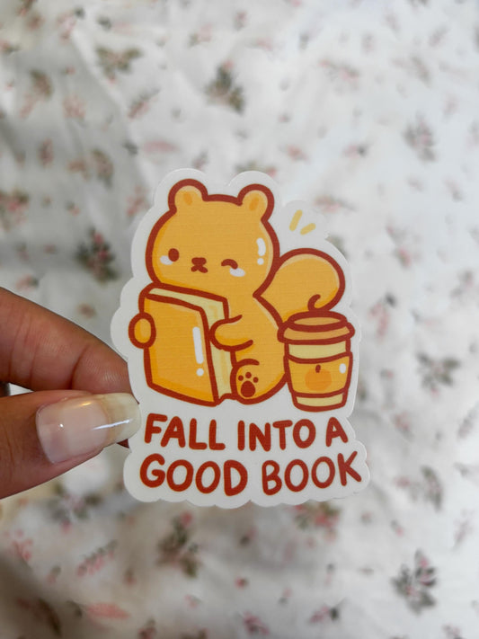 fall into a good book sticker
