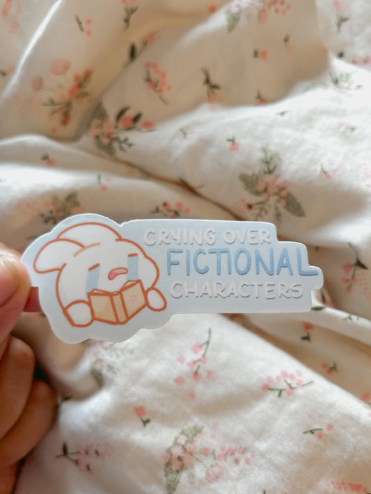 crying over fictional characters sticker
