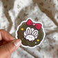 christmas bunny wreath sticker